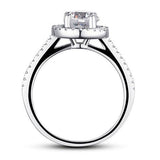 1.25ct Brillaint Cut Diamond Halo Ring, 925 Sterling Silver Engagement Ring