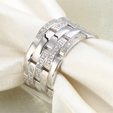 0.70ct Contemporary Full Eternity Thick Band, 925 Sterling Silver