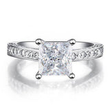 1.50ct Vintage Princess Cut Diamond  Engagement Ring, 925 Silver