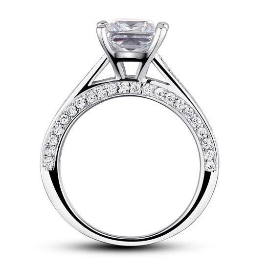 1.50ct Vintage Princess Cut Diamond  Engagement Ring, 925 Silver