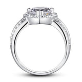 2.00ct Classic Heart Cut Diamond Engagement Ring, 925 Sterling Silver