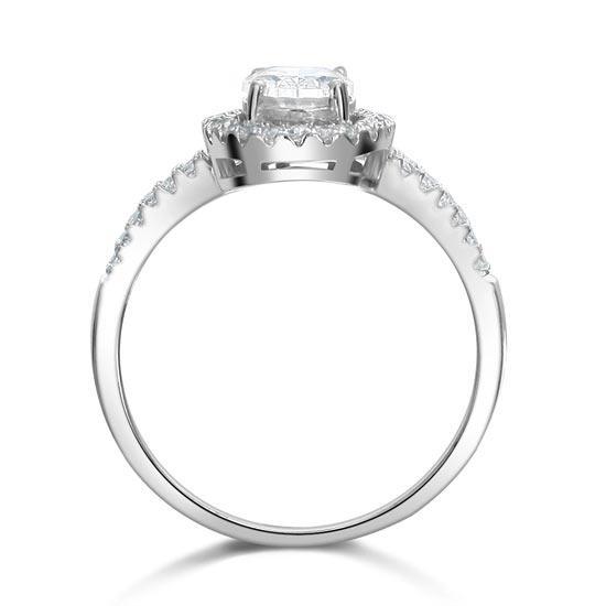 1.50ct Oval Cut Diamond Engagement Ring, 925 Sterling Silver