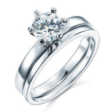 1.25ct Classic Round Brilliant Cut Diamond, Bridal Ring Set, 925 Sterling Silver