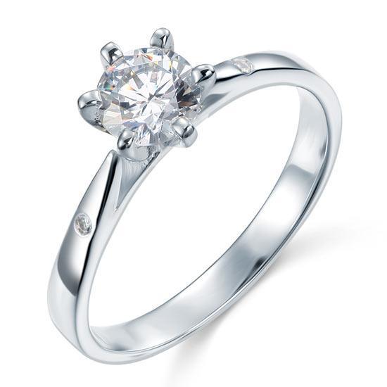 0.80ct Classic Diamond Engagement Ring, Round Cut, 925 Silver