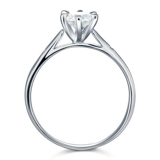 0.80ct Classic Diamond Engagement Ring, Round Cut, 925 Silver