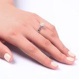 0.80ct Classic Diamond Engagement Ring, Round Cut, 925 Silver