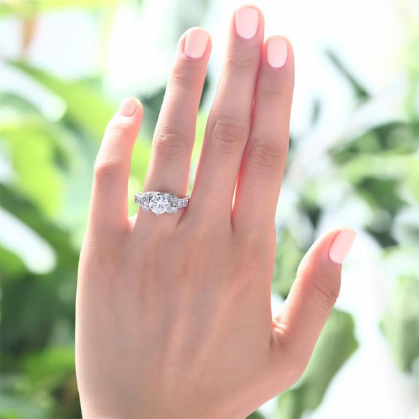 1.25ct Vintage Diamond Engagement Ring, Round Brilliant Cut, 925 Silver