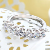 1.75ct 7 Stone Half Eternity Diamond Ring, 925 Sterling Silver