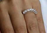 1.75ct 7 Stone Half Eternity Diamond Ring, 925 Sterling Silver