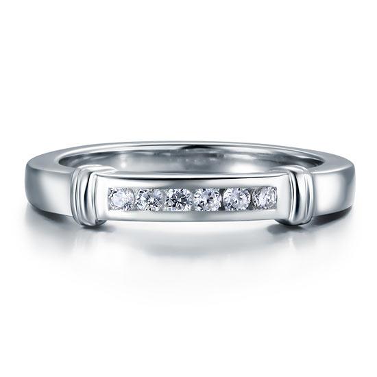 0.18ct Daimond Eternity Ring, 3.5mm Wide, 925 Sterling Silver