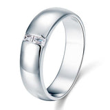 0.10ct Men's Contemporary Wedding Band Set In Solid Sterling Silver 925