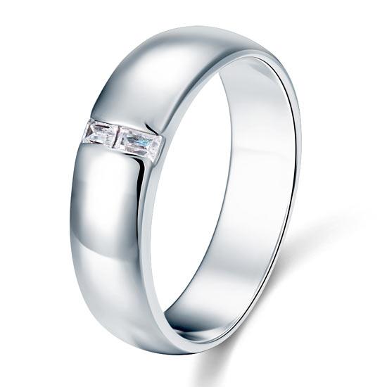 0.10ct Men's Contemporary Wedding Band Set In Solid Sterling Silver 925