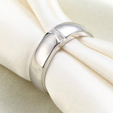 0.10ct Men's Contemporary Wedding Band Set In Solid Sterling Silver 925