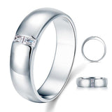 0.10ct Men's Contemporary Wedding Band Set In Solid Sterling Silver 925
