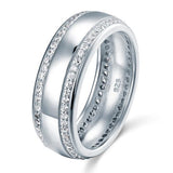 0.80ct Men's Contemporary Wedding Band Set In Solid Sterling Silver 925