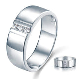 0.12ct Men's Contemporary Wedding Band Set In Solid Sterling Silver 925