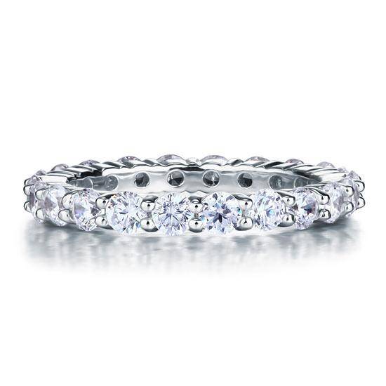 2.25ct Daimond Eternity Ring, 3.00mm Round Cut, 925 Sterling Silver