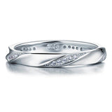 0.20ct Contemporary Full Eternity Twist Ring, 925 Sterling Silver