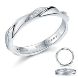 0.20ct Contemporary Full Eternity Twist Ring, 925 Sterling Silver