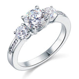 1.25ct Classic Diamond 3 Stone Engagement Ring, 925 Silver