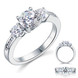 1.25ct Classic Diamond 3 Stone Engagement Ring, 925 Silver