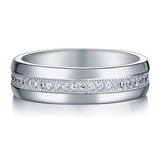 0.75ct Men's Diamond Wedding Band Set In Solid Sterling Silver 925