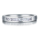 0.40ct Princess Cut Diamond Half Eternity Ring, 925 Sterling Silver
