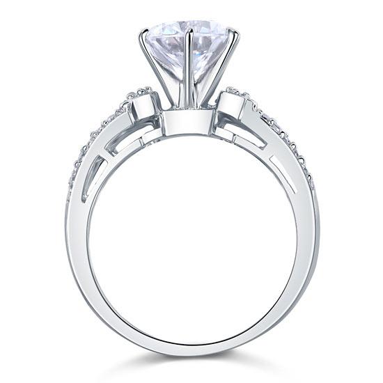 1.25ct Vintage Diamond Engagement Ring, Round Brilliant Cut, 925 Silver