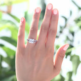 2.00ct Princess Cut Diamond Engagement Ring, Split Shank, 925 Silver