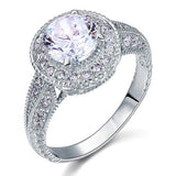 2.00ct Vintage Diamond Engagement Ring, Round Brilliant Cut, 925 Silver