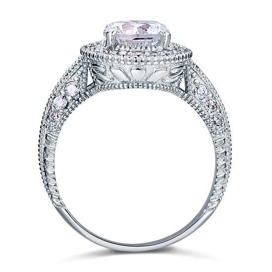 2.00ct Vintage Diamond Engagement Ring, Round Brilliant Cut, 925 Silver