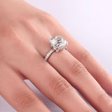 3.00ct Cushion Cut Diamond Engagement Ring, 925 Silver