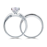 1.25ct Vintage Round Cut Diamond Bridal Ring Set, 925 Sterling Silver