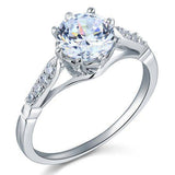 2.00ct Vintage Brilliant Cut Diamond Engagement Ring, 925 Silver