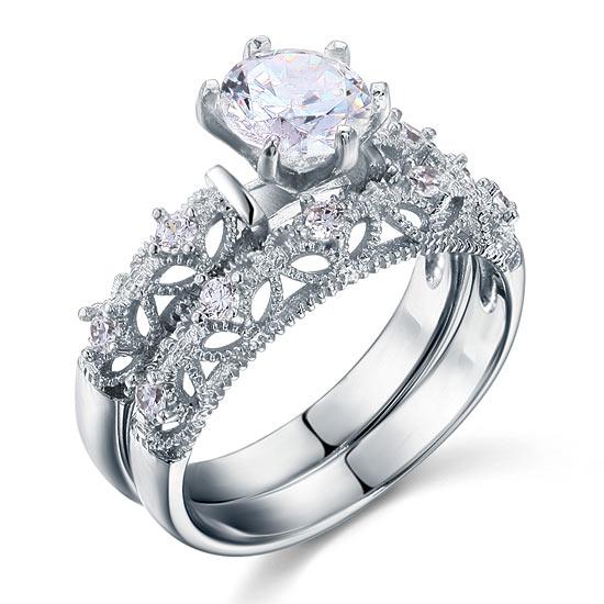 Sterling silver 2025 bridal rings