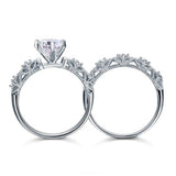 1.25ct Vintage Round Cut Diamond Bridal Ring Set, 925 Sterling Silver