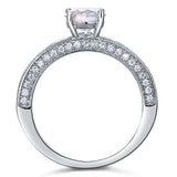 1.25ct Vintage Round Cut Diamond Engagement Ring, 925 Sterling Silver