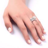 1.50ct Princess Cut Diamond Brdial Ring Set, 925 Sterling Silver
