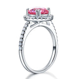 2.00ct Pink Diamond Halo Engagement Ring, 925 Sterling Silver
