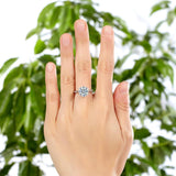 3.00ct Classic Brilliant Cut Diamond Engagement Ring, 925 Silver