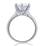 3.00ct Classic Diamond Engagement Ring, Round Brilliant Cut , 925 Sterling Silver