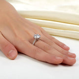 3.00ct Classic Diamond Engagement Ring, Round Brilliant Cut , 925 Sterling Silver