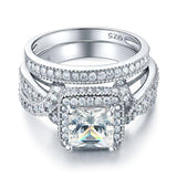 1.50ct Vintage Princess Cut Diamond Bridal Ring Set