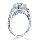3.50ct Diamond Halo Engagement Ring, Round Brilliant Cut, 925 Sterling Silver
