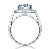 3.50ct Diamond Halo Engagement Ring, Round Brilliant Cut, 925 Sterling Silver