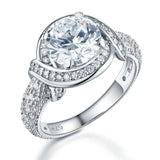 2.00ct Vintage Brilliant Cut Diamond Engagement Ring, 925 Silver