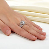 2.00ct Art Deco Diamond Bridal Ring Set, 925 Sterling Silver