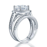 3.50ct Classic Diamond Halo Bridal Ring Set, Round Brilliant Cut, 925 Silver