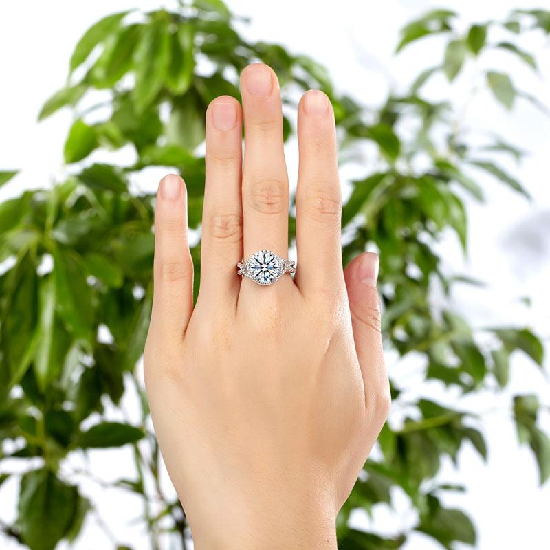 3.00ct Diamond Twist Engagement Ring, Round Brilliant Cut, 925 Silver