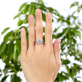 1.25ct Vintage Diamond Halo Engagement Ring, Round Brilliant Cut Diamond, 925